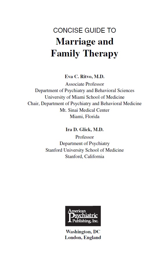 CONCISE GUIDE TO MARRIAGE AND FAMILY THERAPY