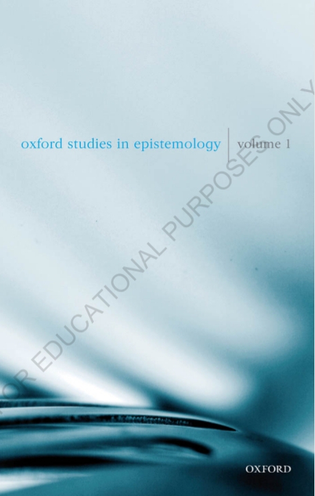 OXFORD STUDIES IN EPISTEMOLOGY
